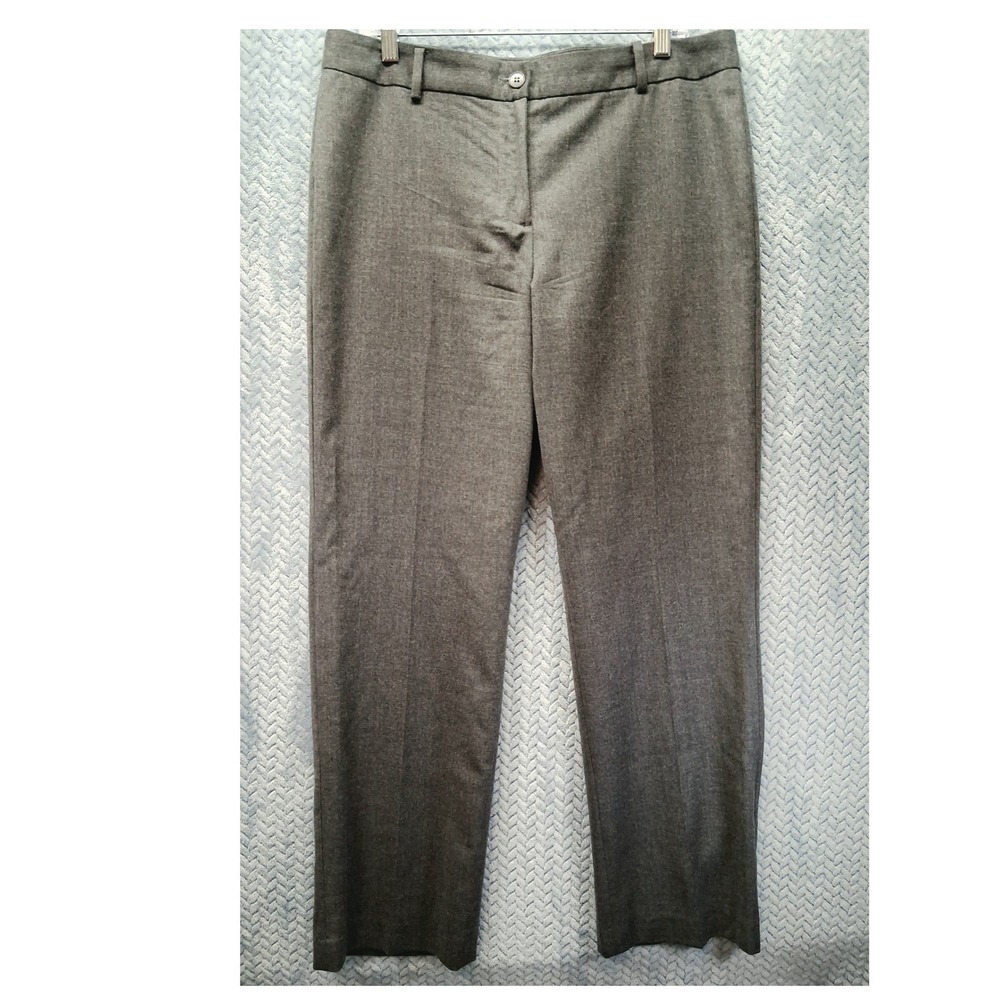 Talbots Signature Gray Wool Blend Straight Leg Dress Pants Trousers Size 12